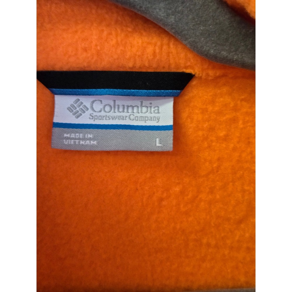 Columbia Clemson Tigers Fleece Vest Mens Large Orange Full Zip NCAA Collegiate - Picture 2 of 9